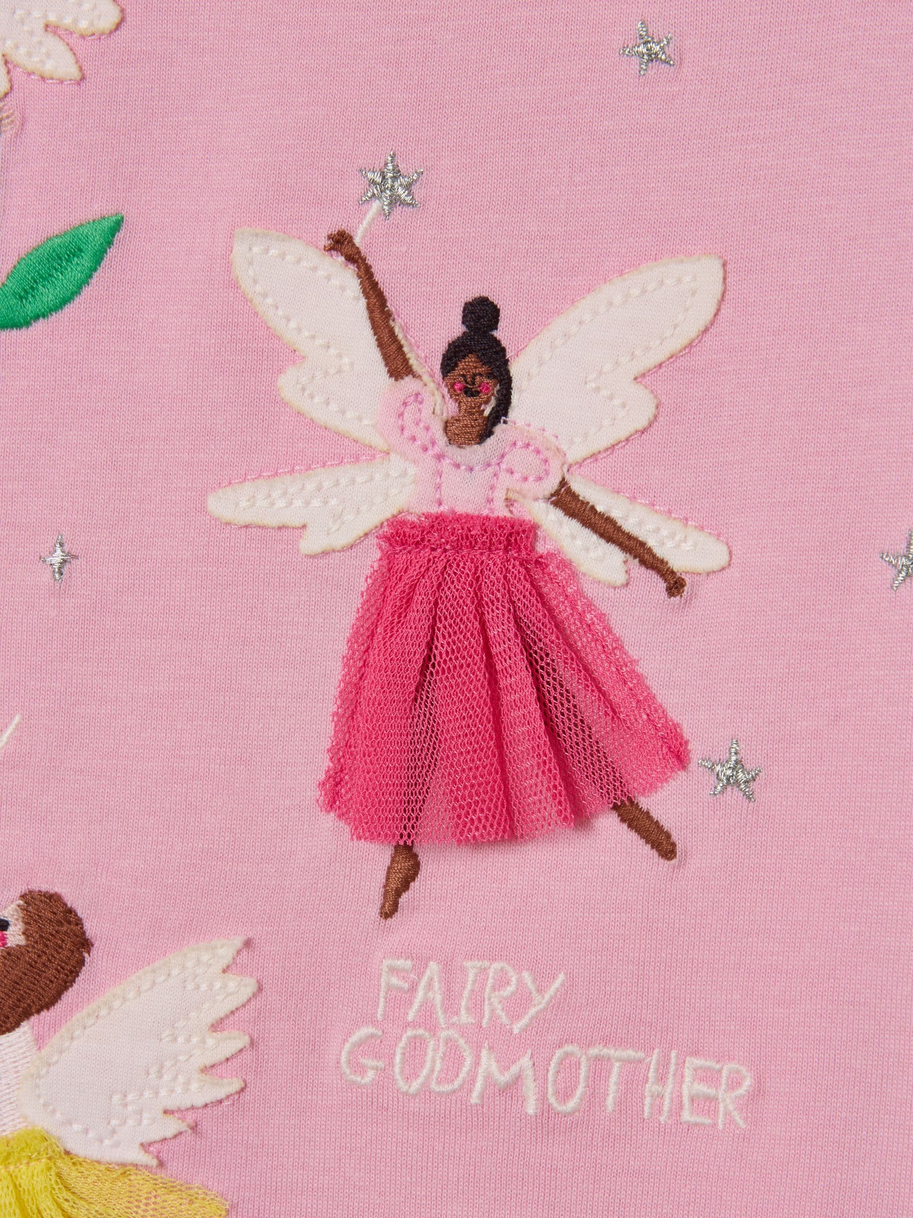 Joules Girls' Astra Pink Fairy Applique Cotton T-Shirt image 4