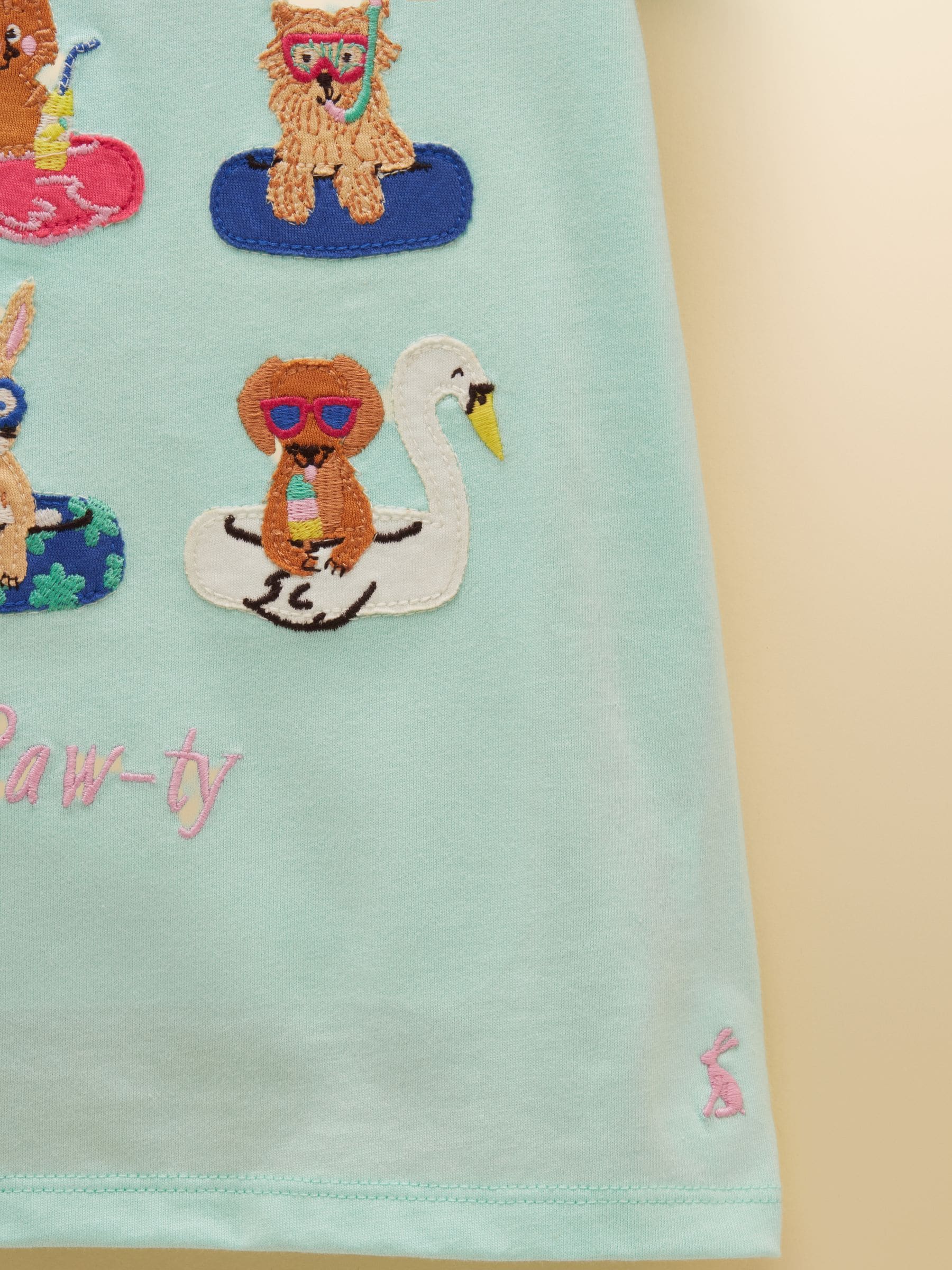 Joules Girls' Astra Blue Applique Cotton T-Shirt image 3