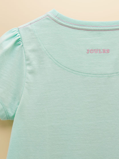 Joules Girls' Astra Blue Applique Cotton T-Shirt image 6