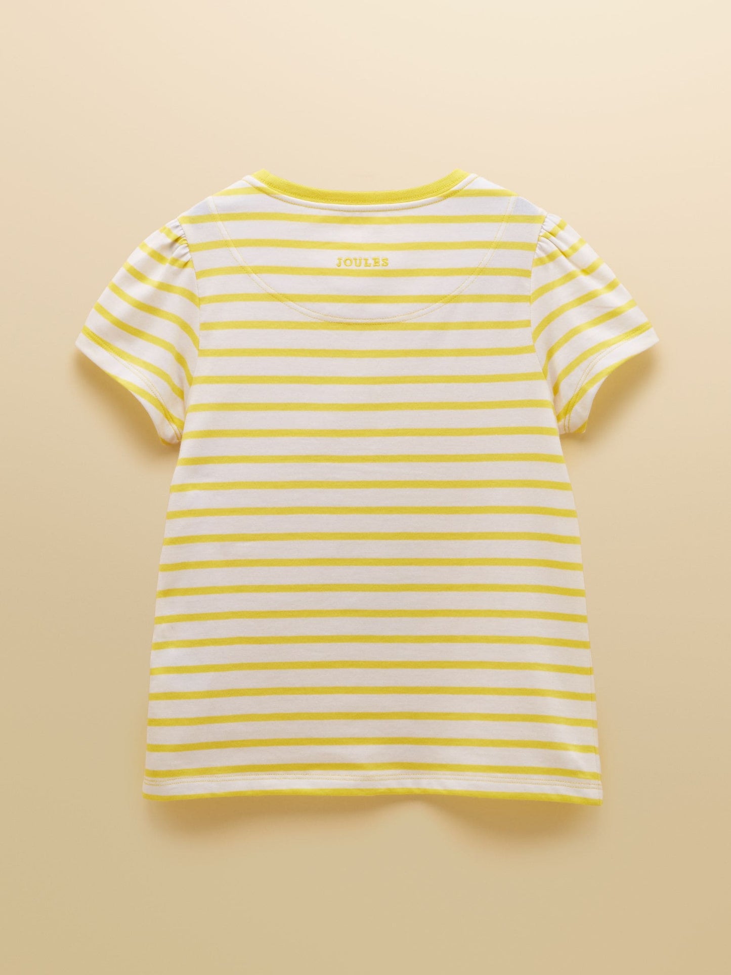 Joules Girls' Astra Yellow Applique Cotton T-Shirt image 4