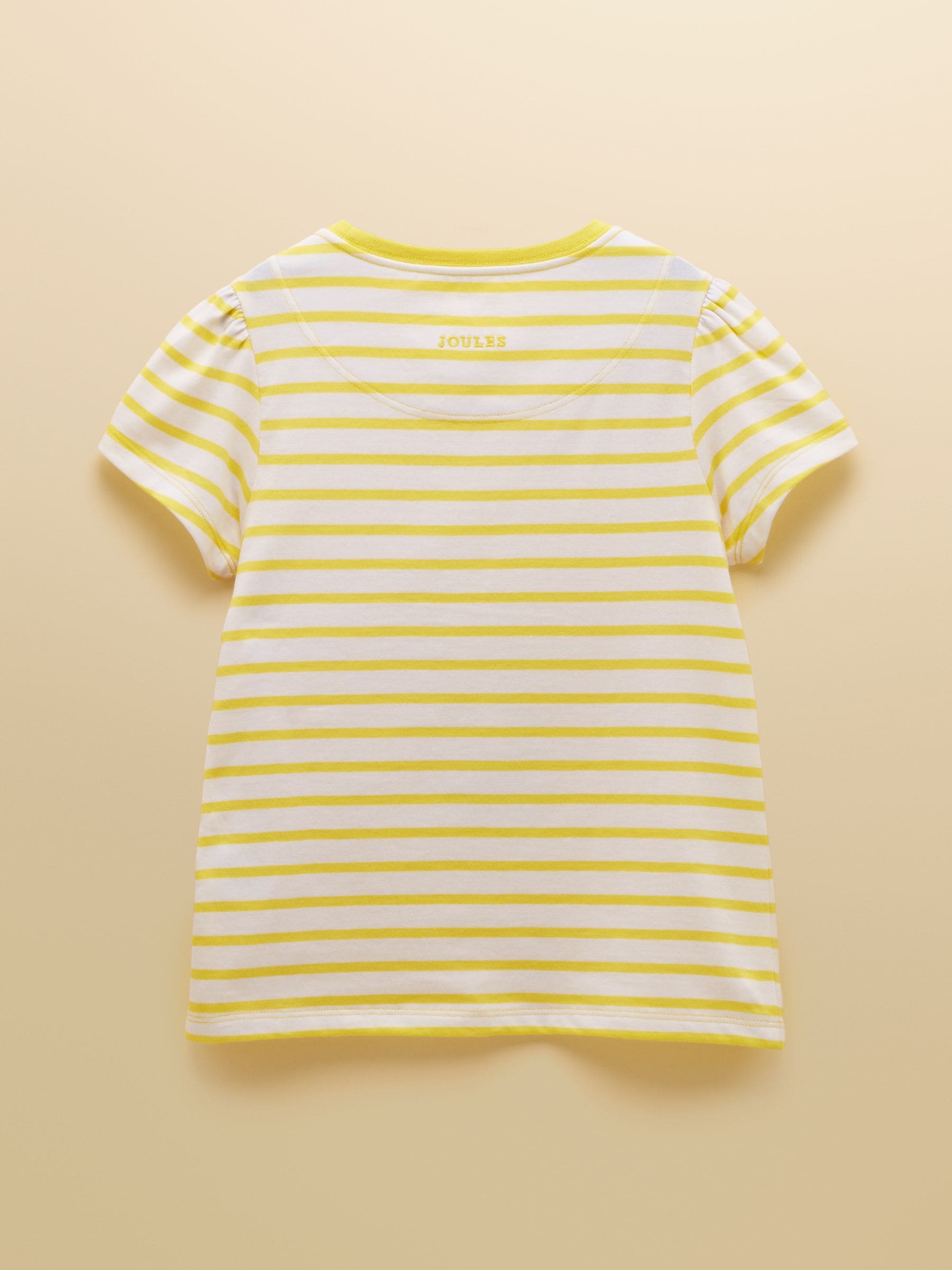 Joules Girls' Astra Yellow Applique Cotton T-Shirt image 4