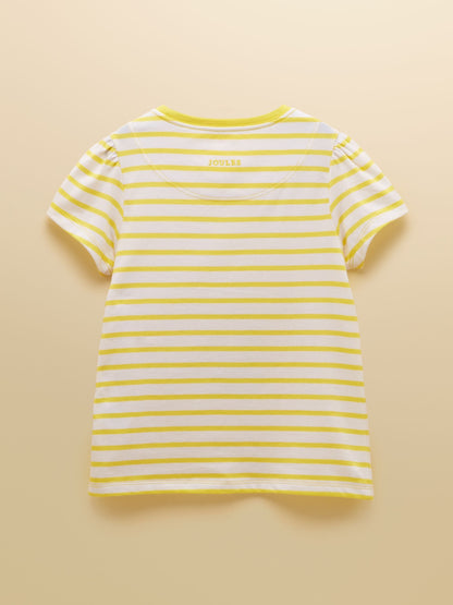 Joules Girls' Astra Yellow Applique Cotton T-Shirt image 4