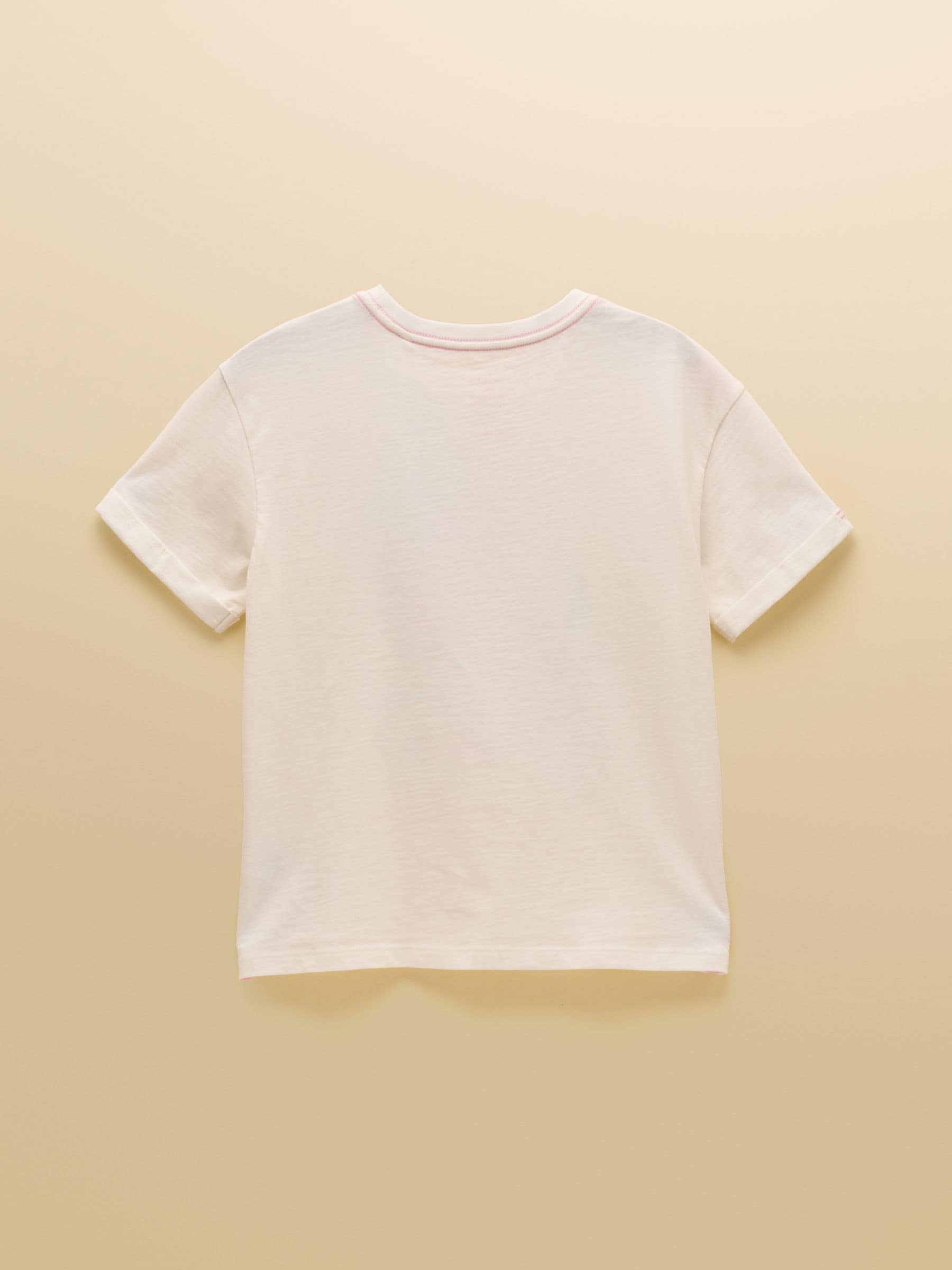 Joules Girls' Fundays Cream Graphic Short Sleeve T-Shirt image 5
