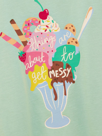 Joules Girls' Fundays Mint Green Graphic Short Sleeve T-Shirt image 6