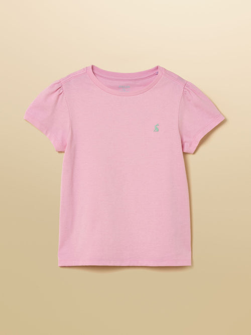 Joules Girls' Let's Go Pink Cotton Short Sleeve T-Shirt image 1