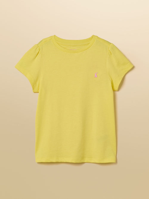 Joules Girls' Let's Go Yellow Cotton Short Sleeve T-Shirt image 1