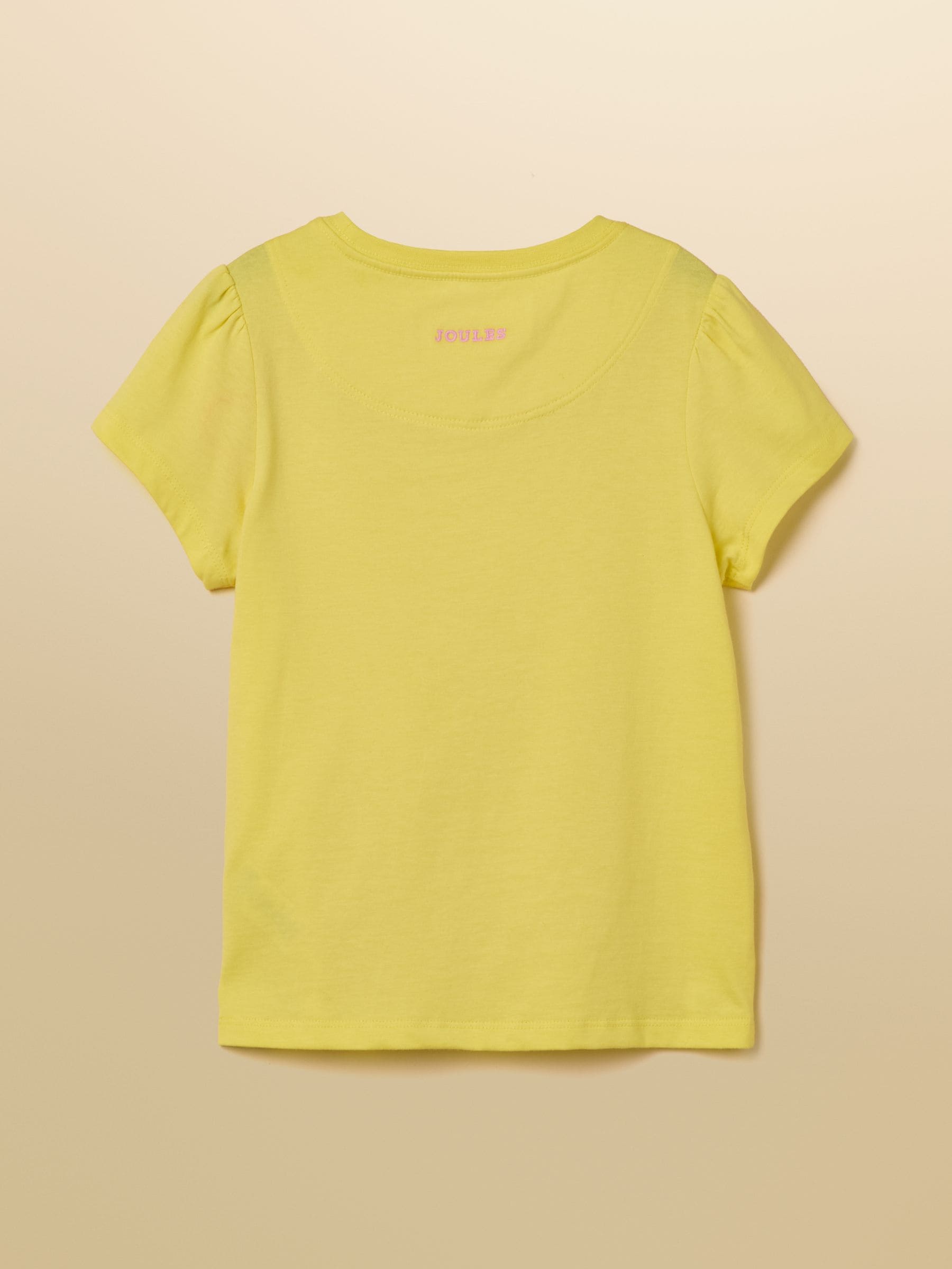 Joules Girls' Let's Go Yellow Cotton Short Sleeve T-Shirt image 2
