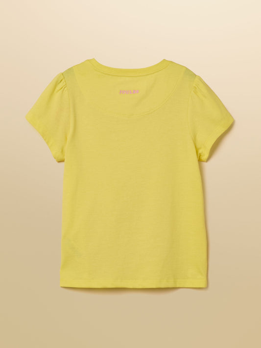Joules Girls' Let's Go Yellow Cotton Short Sleeve T-Shirt image 2