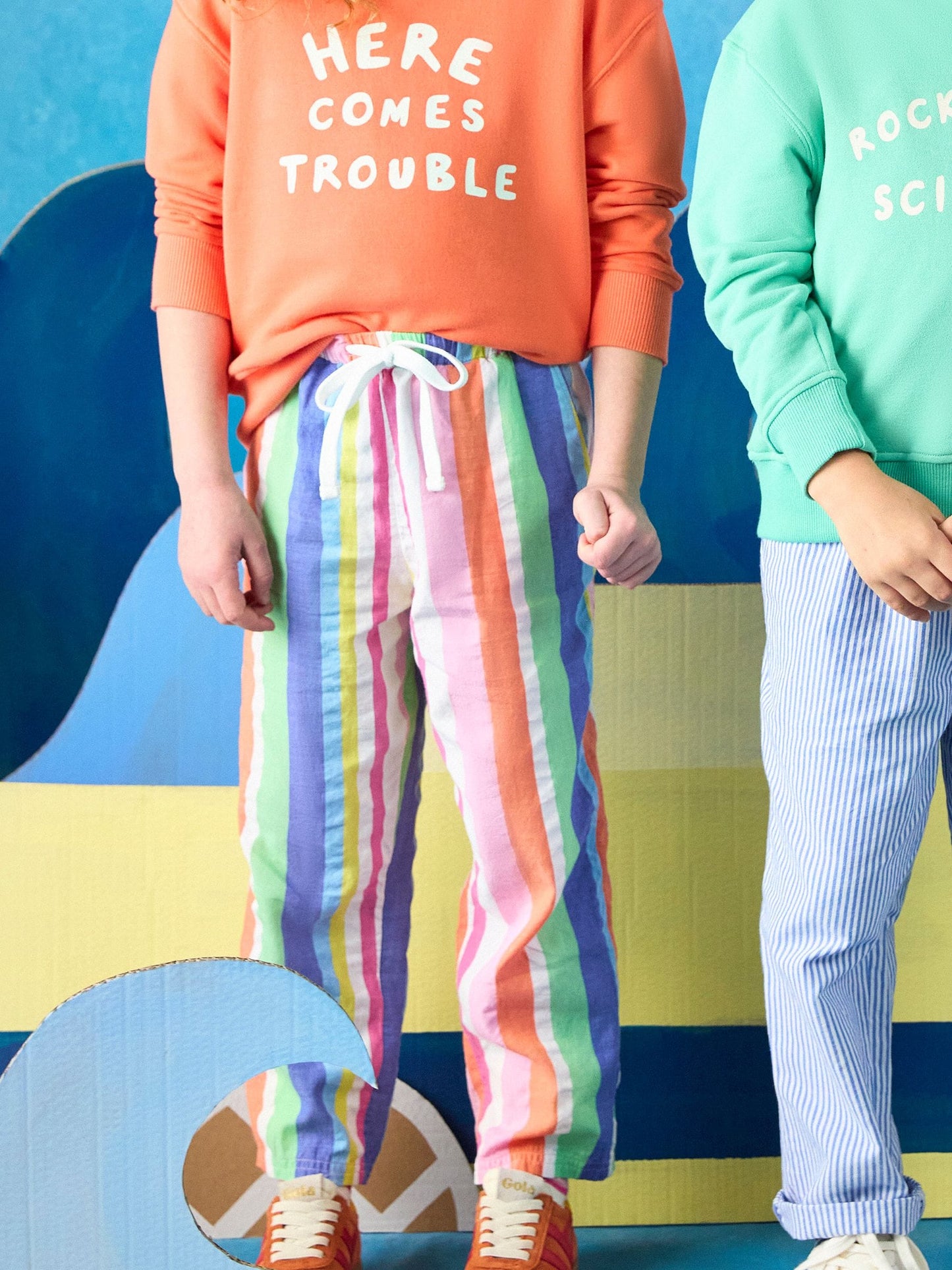 Joules Kids' Wren Multi Striped Woven Trousers image 6