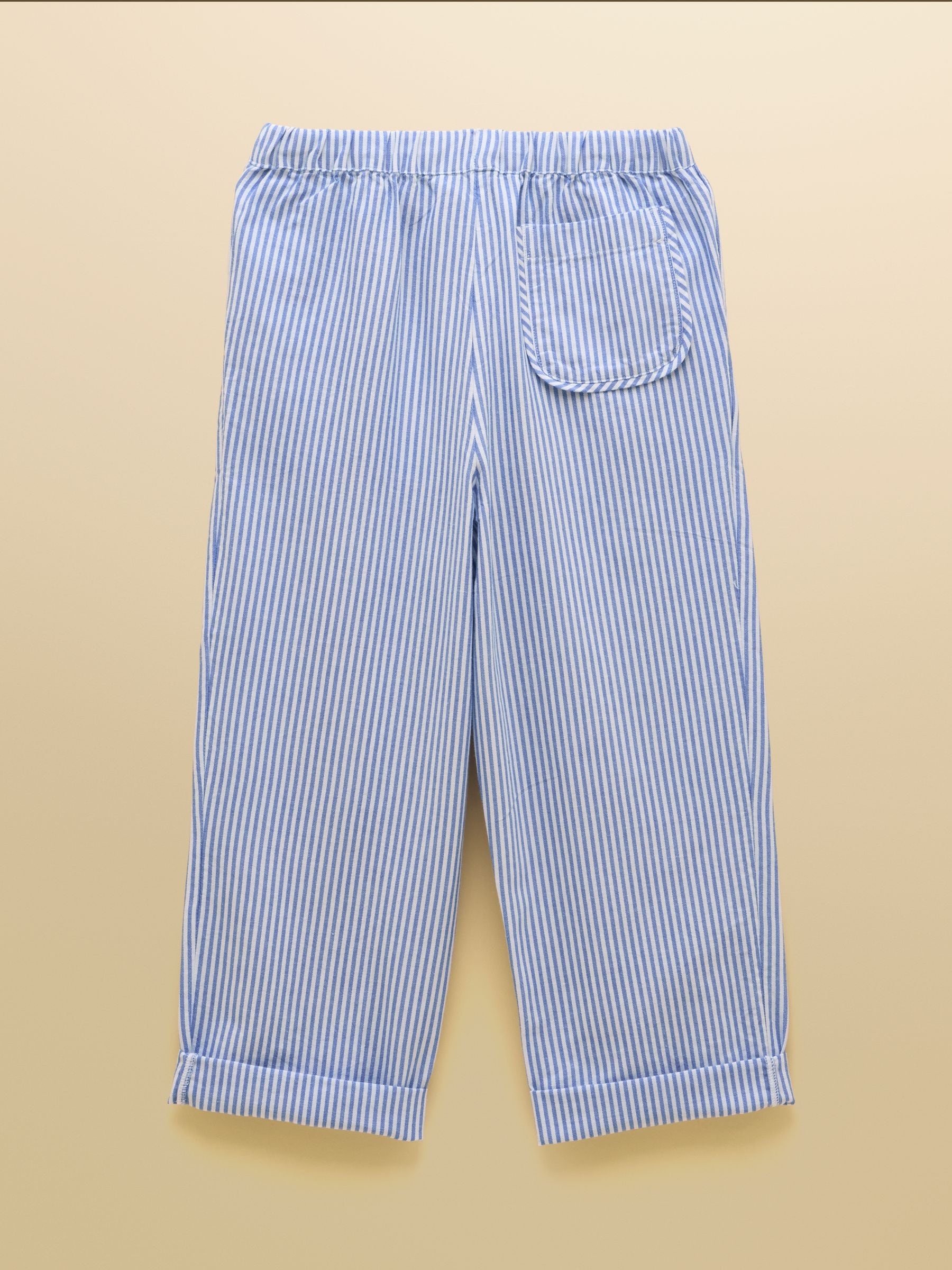 Joules Kids' Wren Blue & White Striped Woven Trousers image 4
