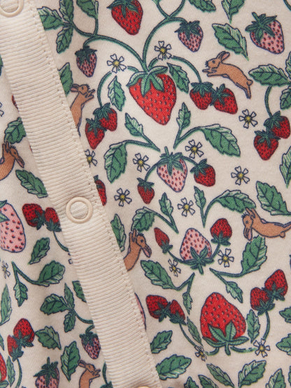 Joules Razamataz Cream Strawberries Cotton Babygrow image 4