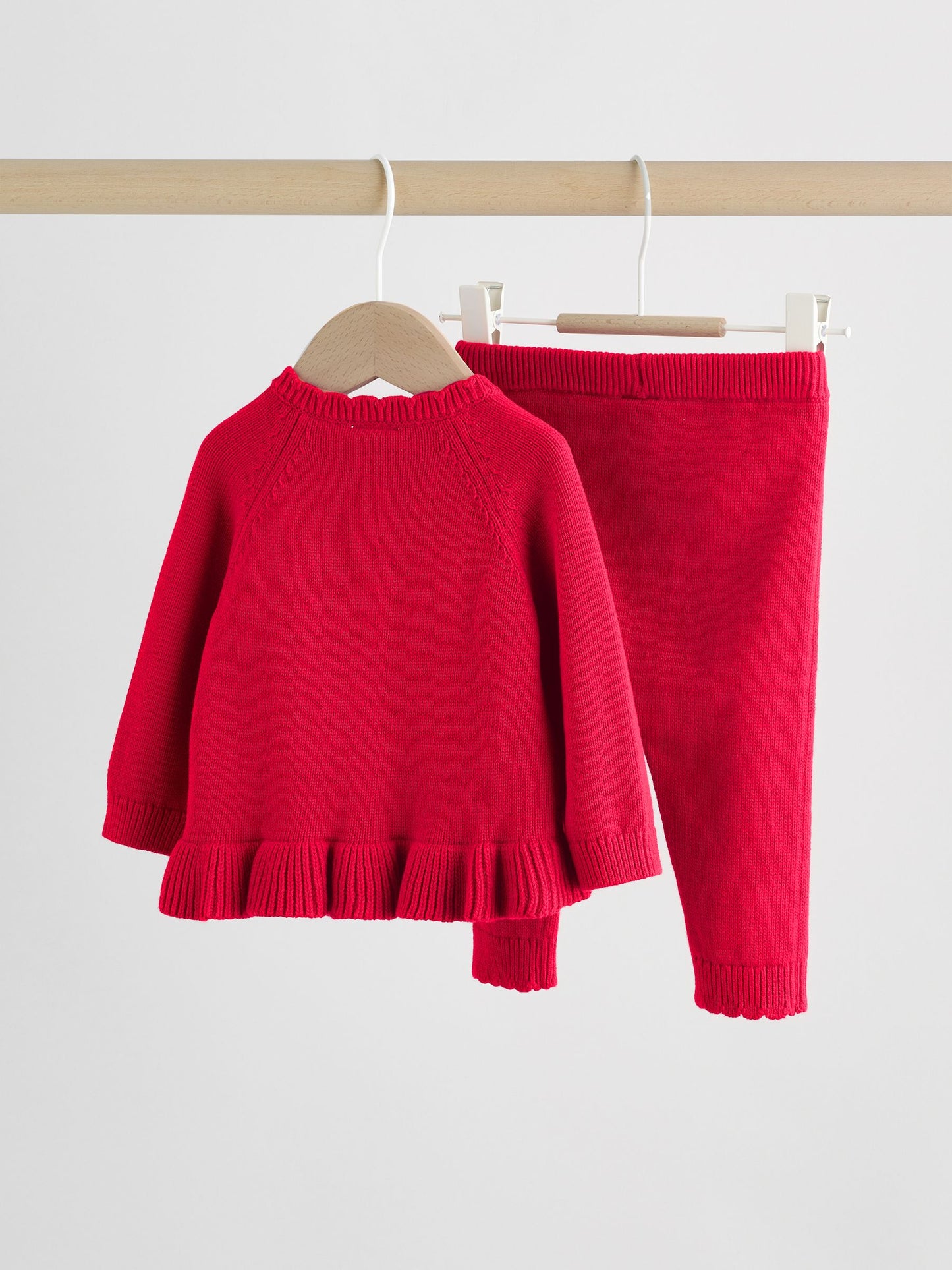 Red Frill Knitted Bow Cardigan Set (0mths-3yrs) image 7