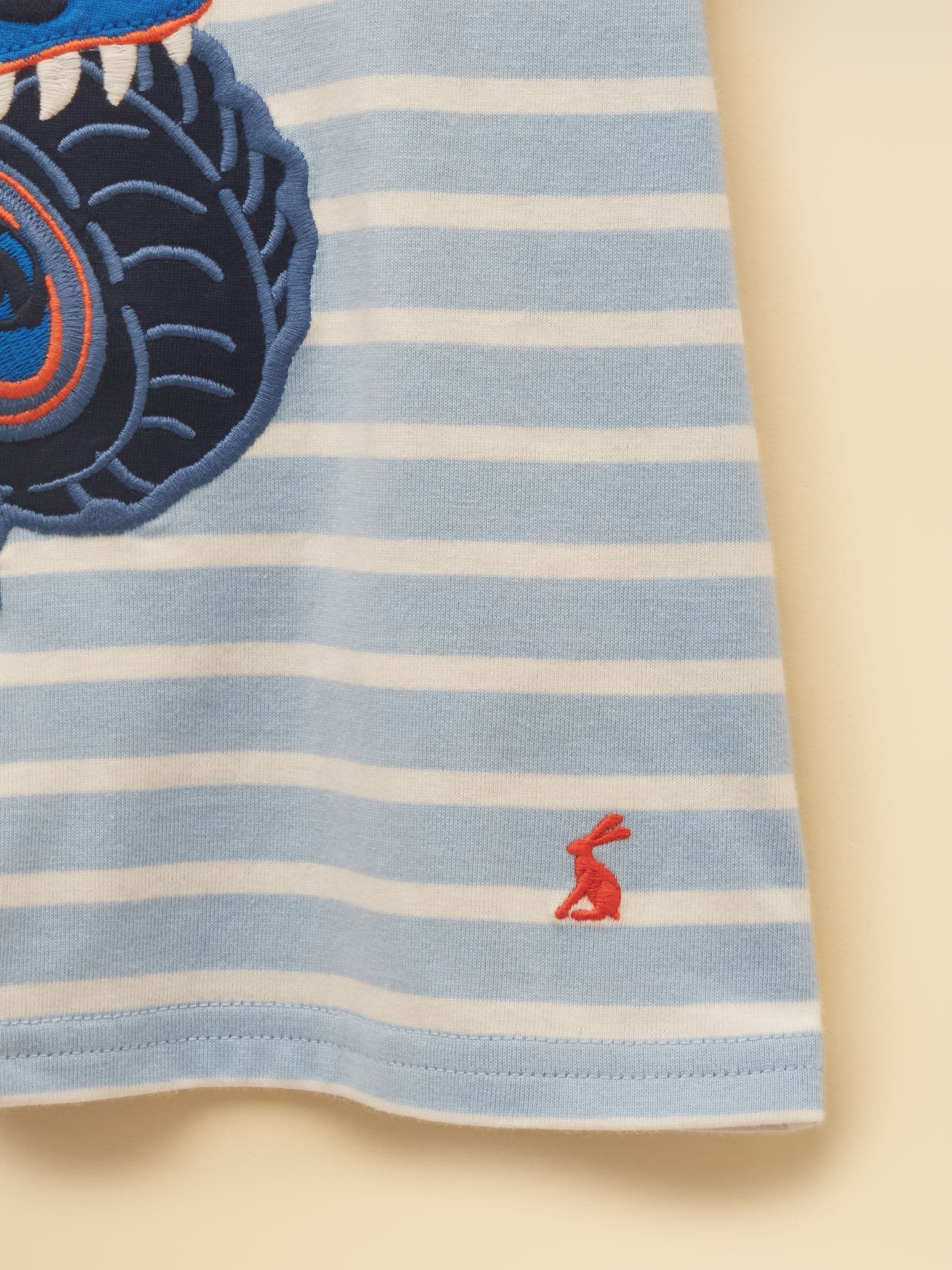 Joules Boys' Archie Blue & White Applique Graphic T-Shirt image 4