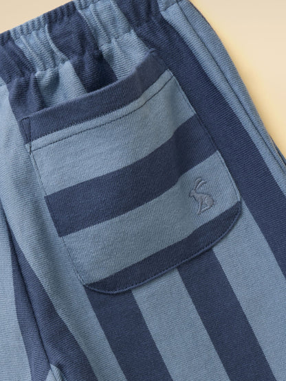 Joules Boys' Noah Blue Striped Jersey Trousers image 7