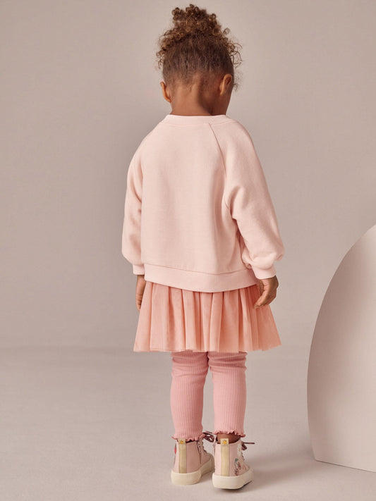 Pink Sweatshirt Skirt and Leggings 2 Piece Set (3mths-7yrs) image 3