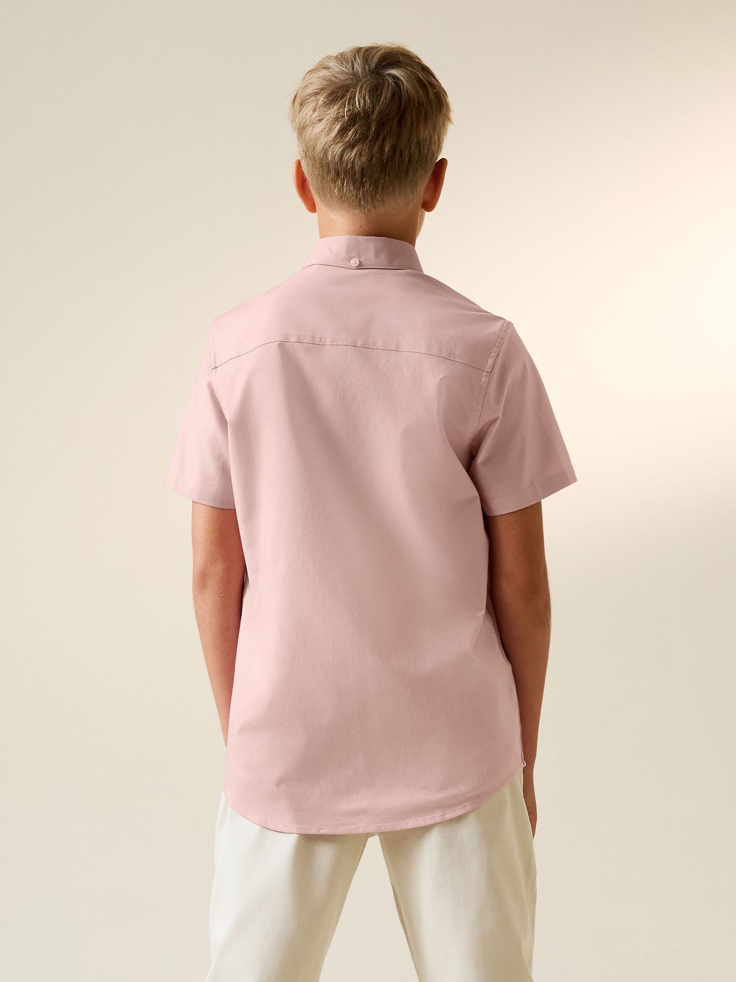 Dsiney Kidz - Pink Logo Short Sleeve Cotton Rich Oxford Shirt (3-16yrs) image 3