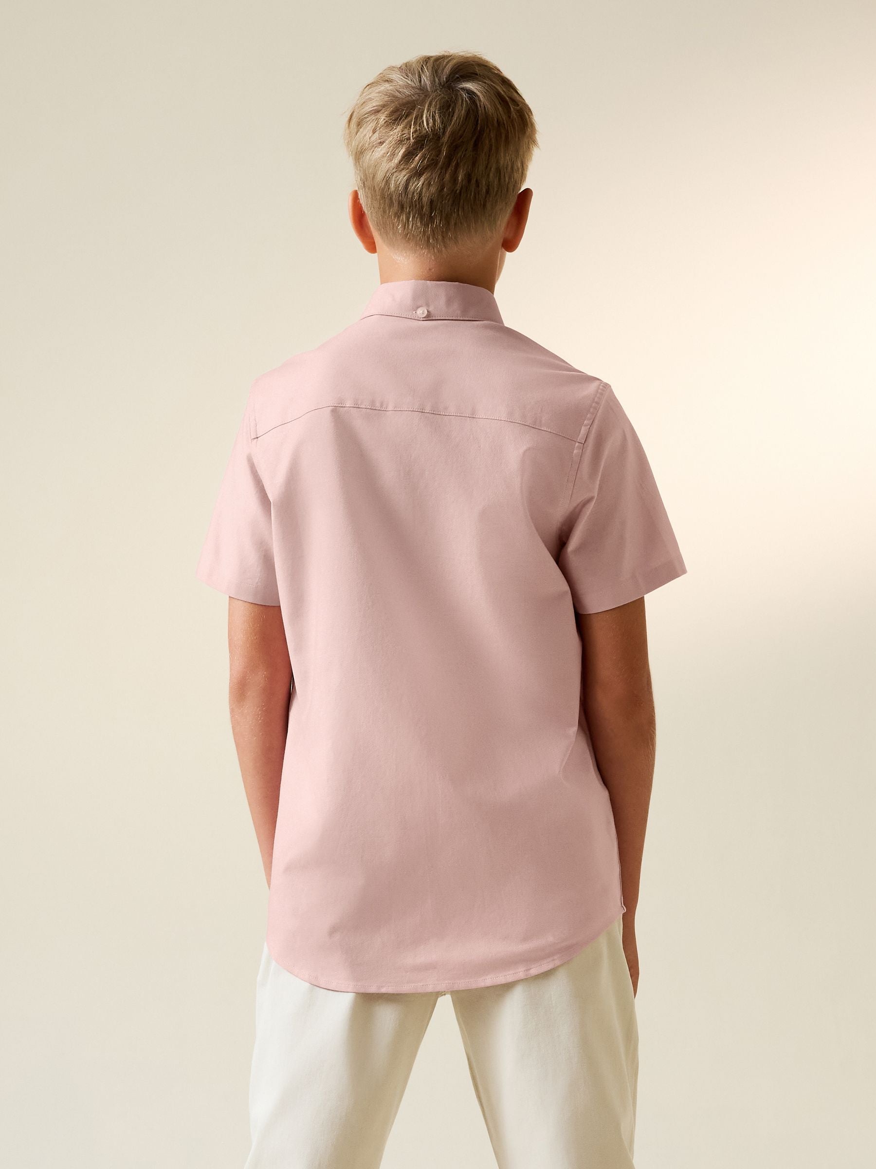 Dsiney Kidz - Pink Logo Short Sleeve Cotton Rich Oxford Shirt (3-16yrs) image 3