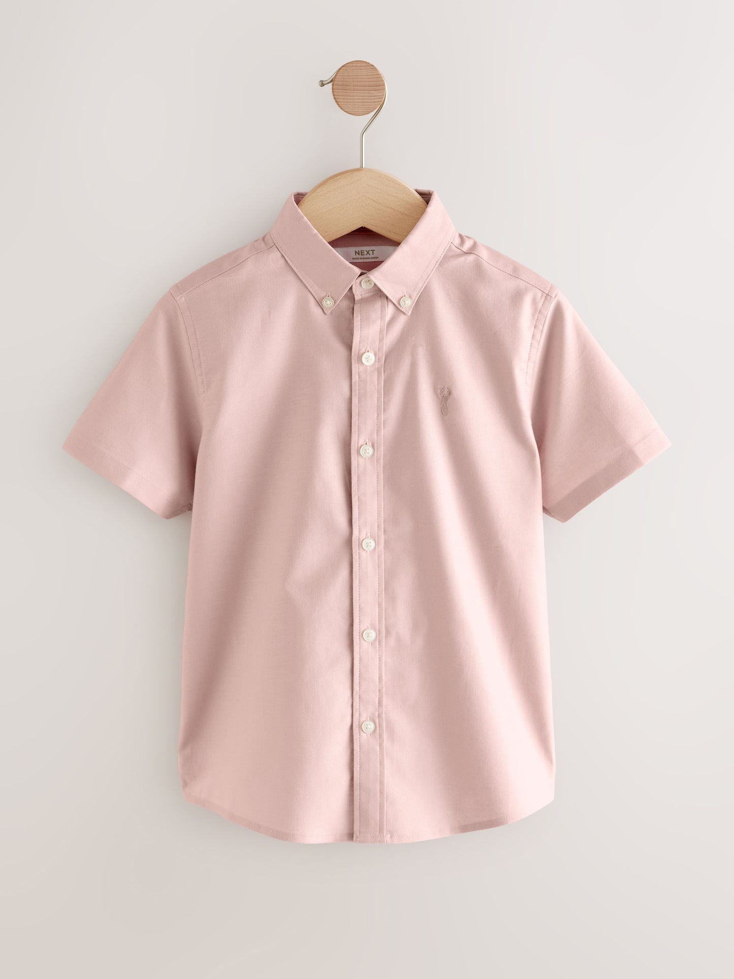 Dsiney Kidz - Pink Logo Short Sleeve Cotton Rich Oxford Shirt (3-16yrs) image 4