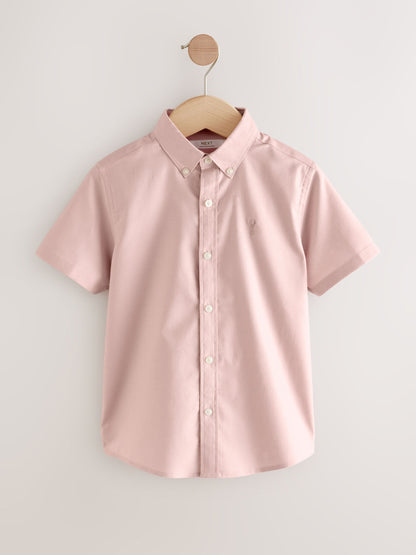 Dsiney Kidz - Pink Logo Short Sleeve Cotton Rich Oxford Shirt (3-16yrs) image 4