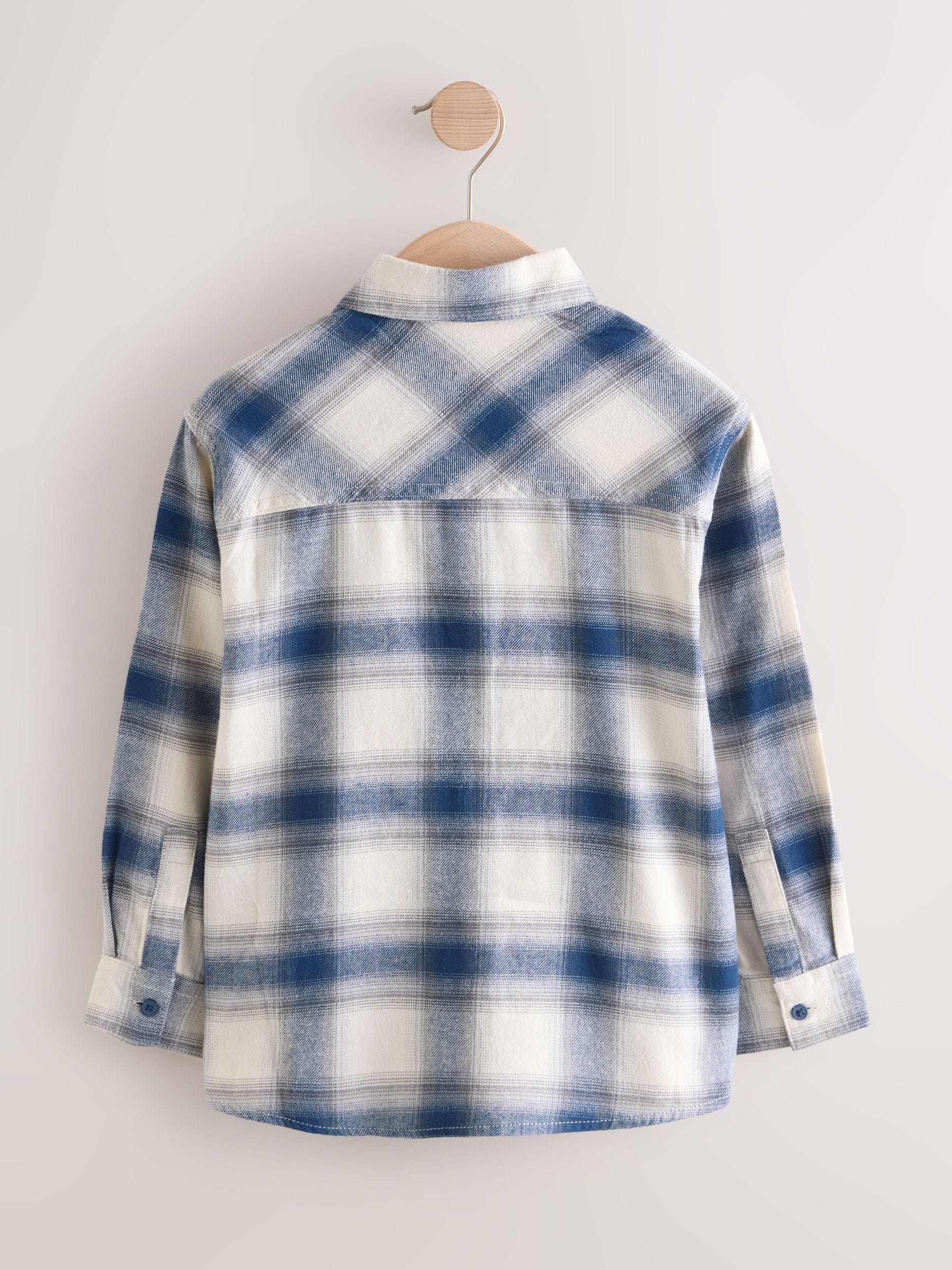 Dsiney Kidz - Blue/Ecru Long Sleeve Cotton Check Shirt (3-16yrs) image 6
