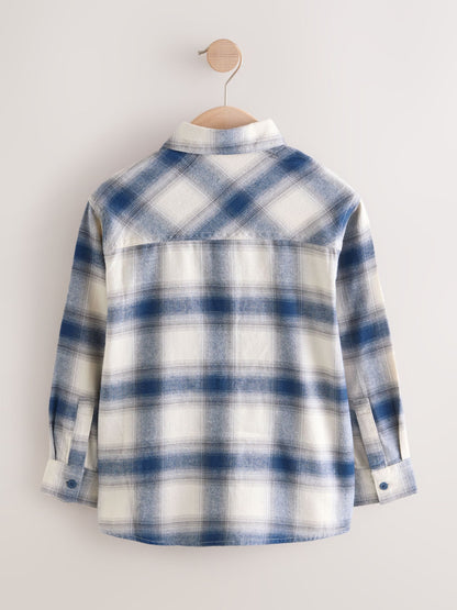 Dsiney Kidz - Blue/Ecru Long Sleeve Cotton Check Shirt (3-16yrs) image 6