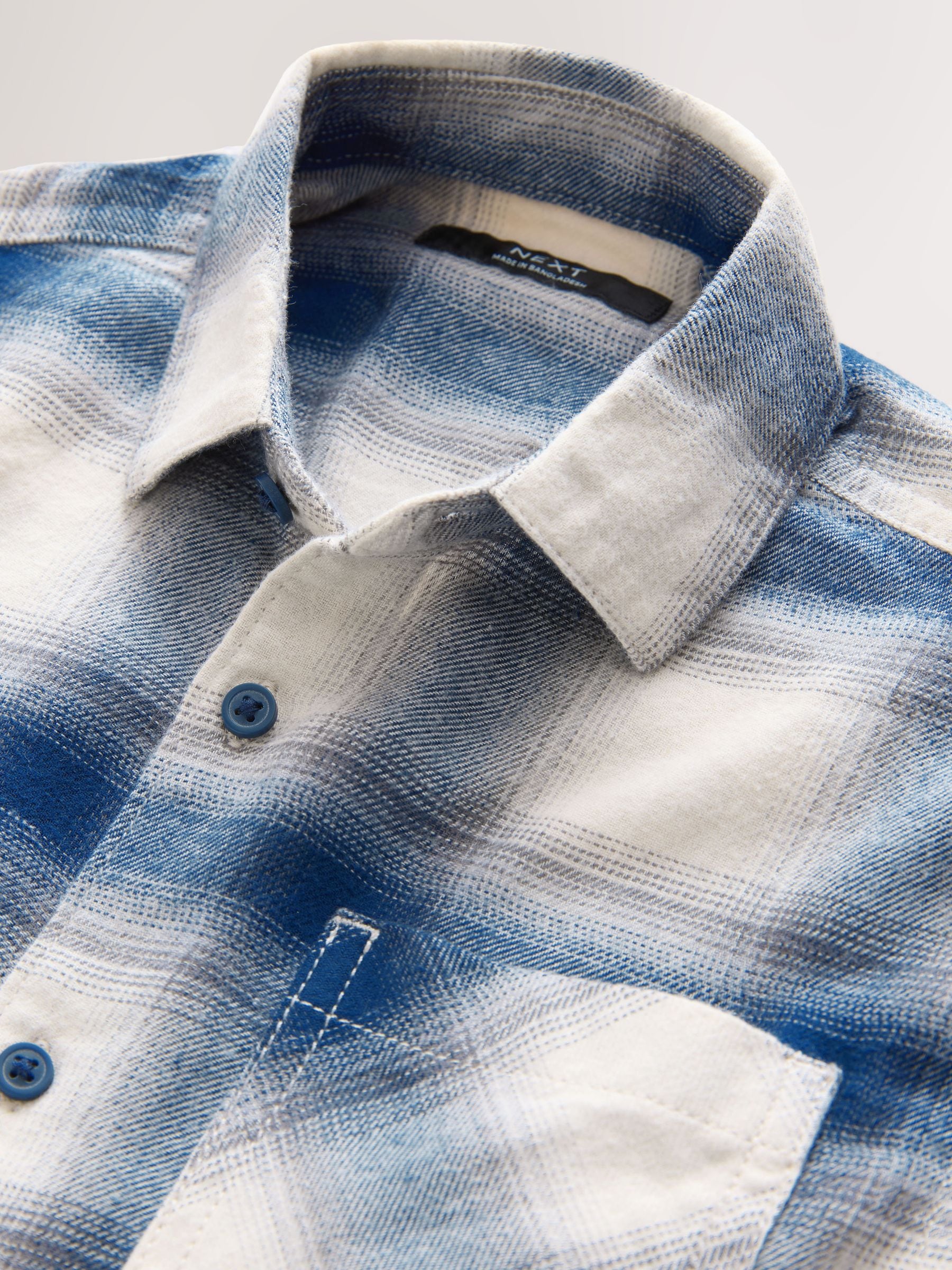 Dsiney Kidz - Blue/Ecru Long Sleeve Cotton Check Shirt (3-16yrs) image 7