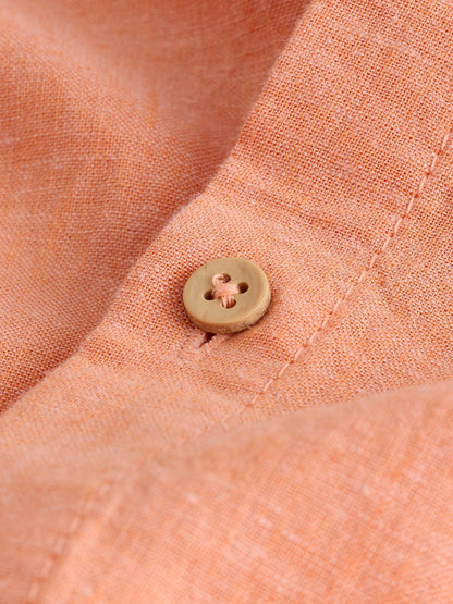 Dsiney Kidz - Orange Long Sleeve Relaxed Linen Blend Shirt (3-16yrs) image 8