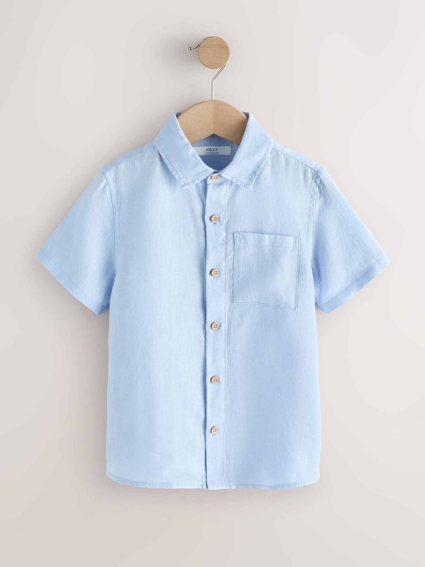 Dsiney Kidz - Light Blue Short Sleeve Linen Shirt (3-16yrs) image 1