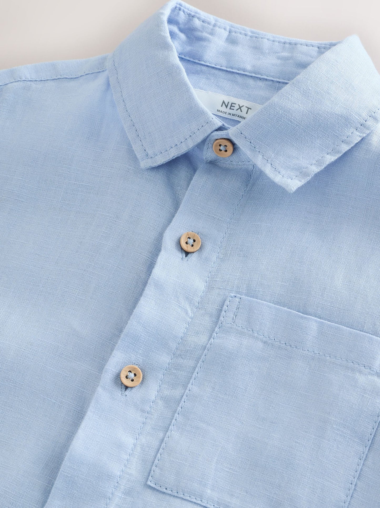 Dsiney Kidz - Light Blue Short Sleeve Linen Shirt (3-16yrs) image 3