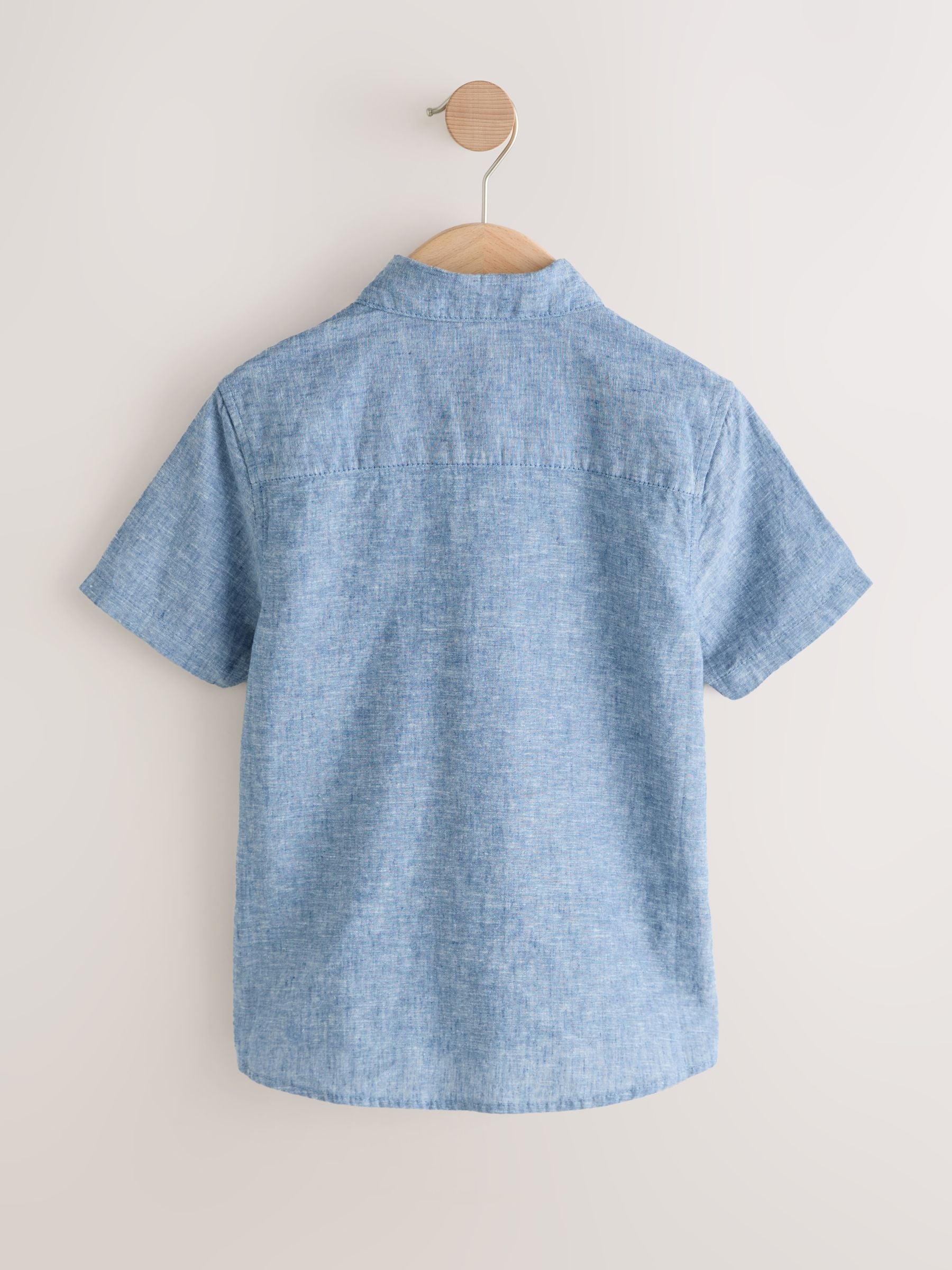 Dsiney Kidz - Denim Blue Short Sleeve Linen Blend Shirt (3-16yrs) image 2