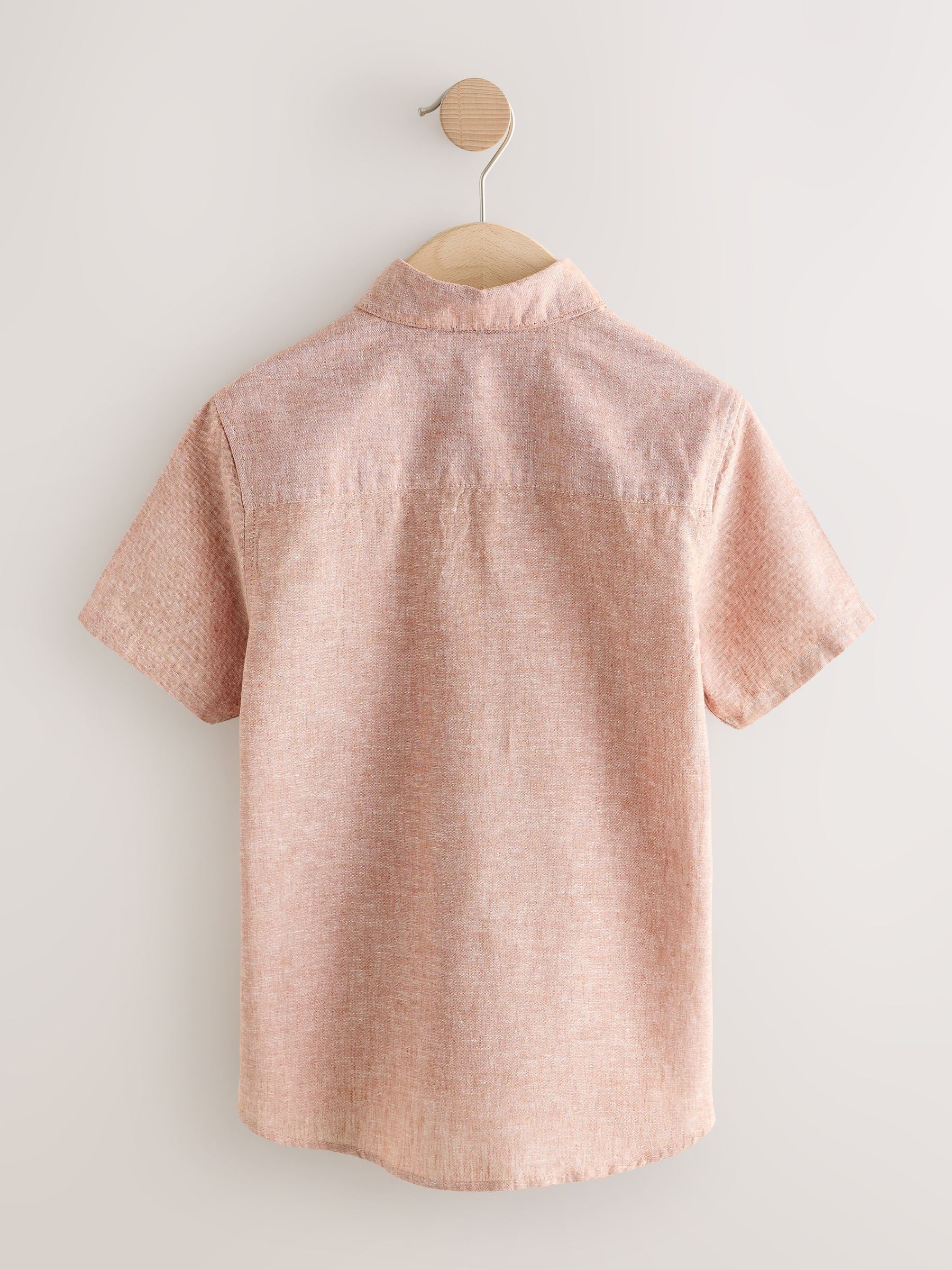 Dsiney Kidz - Terracotta Short Sleeve Linen Blend Shirt (3-16yrs) image 2