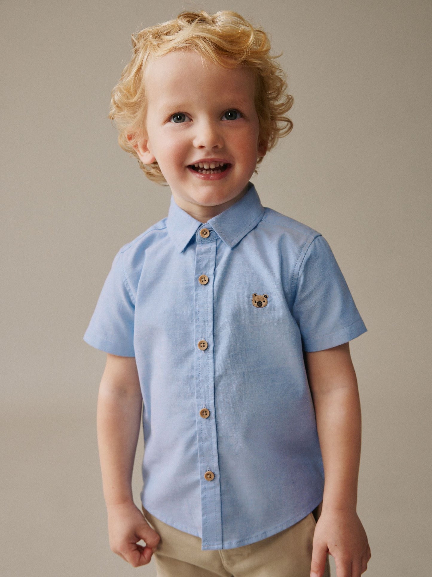 Dsiney Kidz - Blue Character Short Sleeve Oxford Shirt (3mths-7yrs) image 1