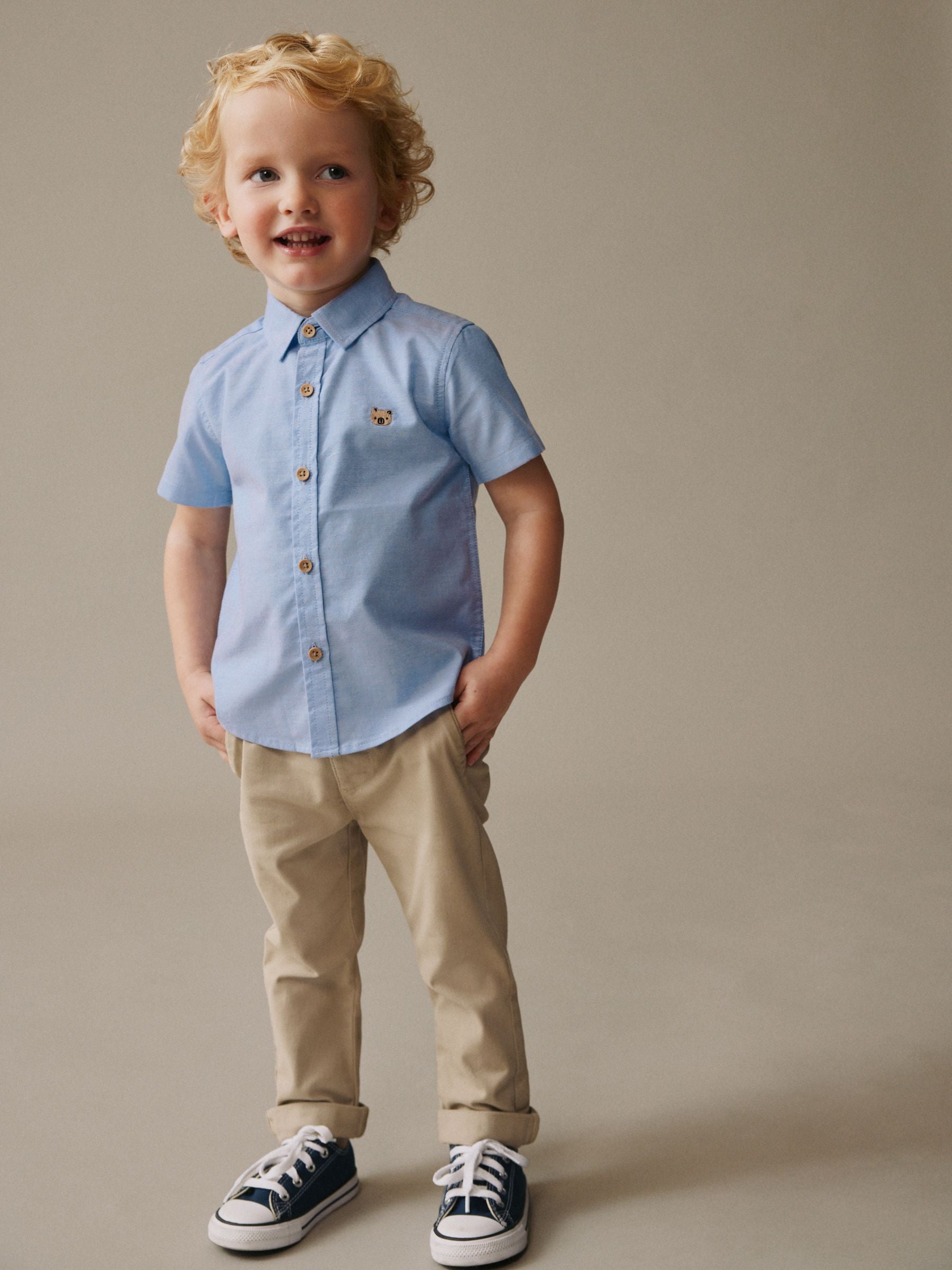 Dsiney Kidz - Blue Character Short Sleeve Oxford Shirt (3mths-7yrs) image 2