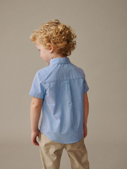 Dsiney Kidz - Blue Character Short Sleeve Oxford Shirt (3mths-7yrs) image 3