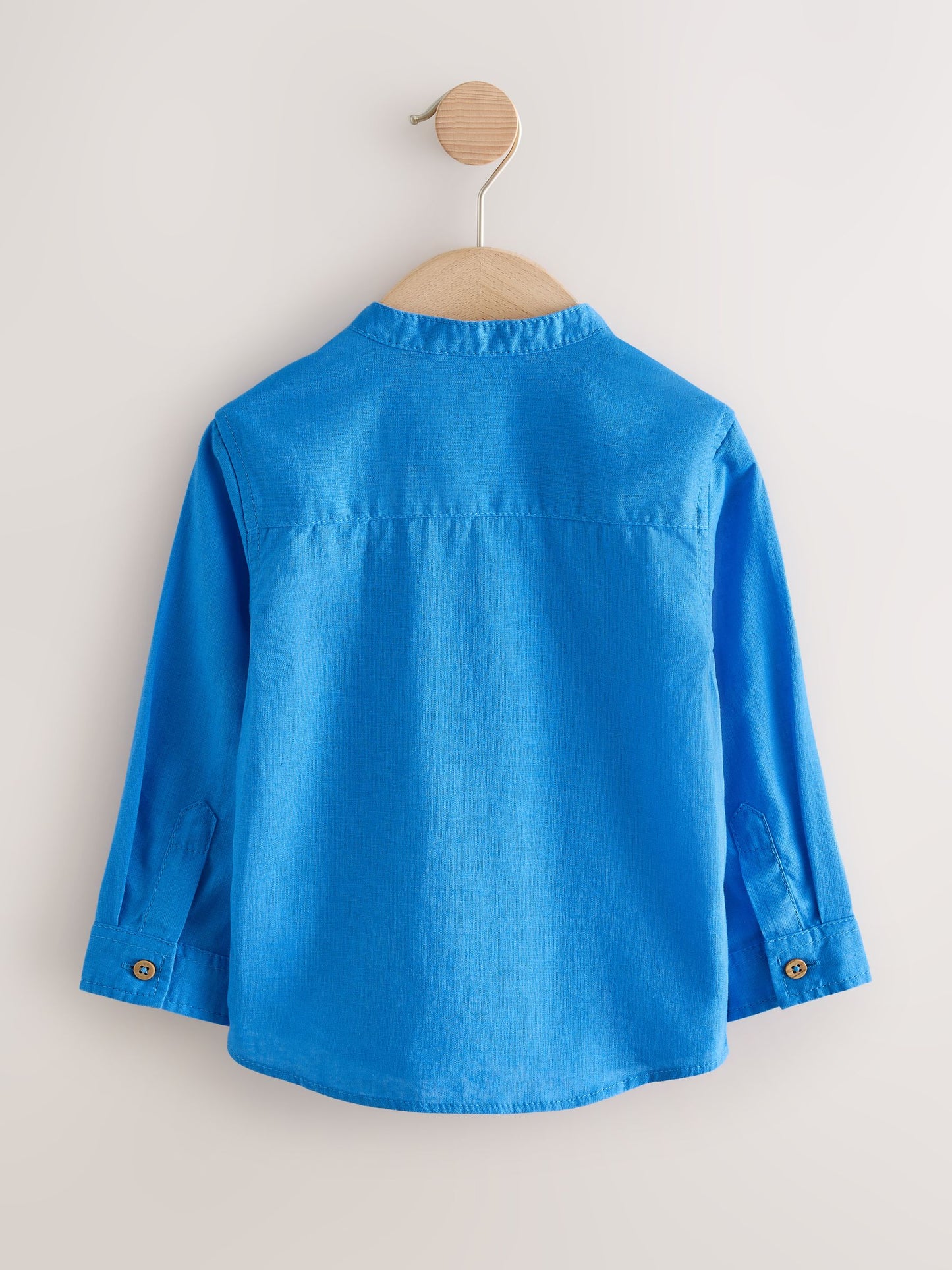 Dsiney Kidz - Cobalt Blue Grandad Collar Linen Mix Shirt (3mths-7yrs) image 5