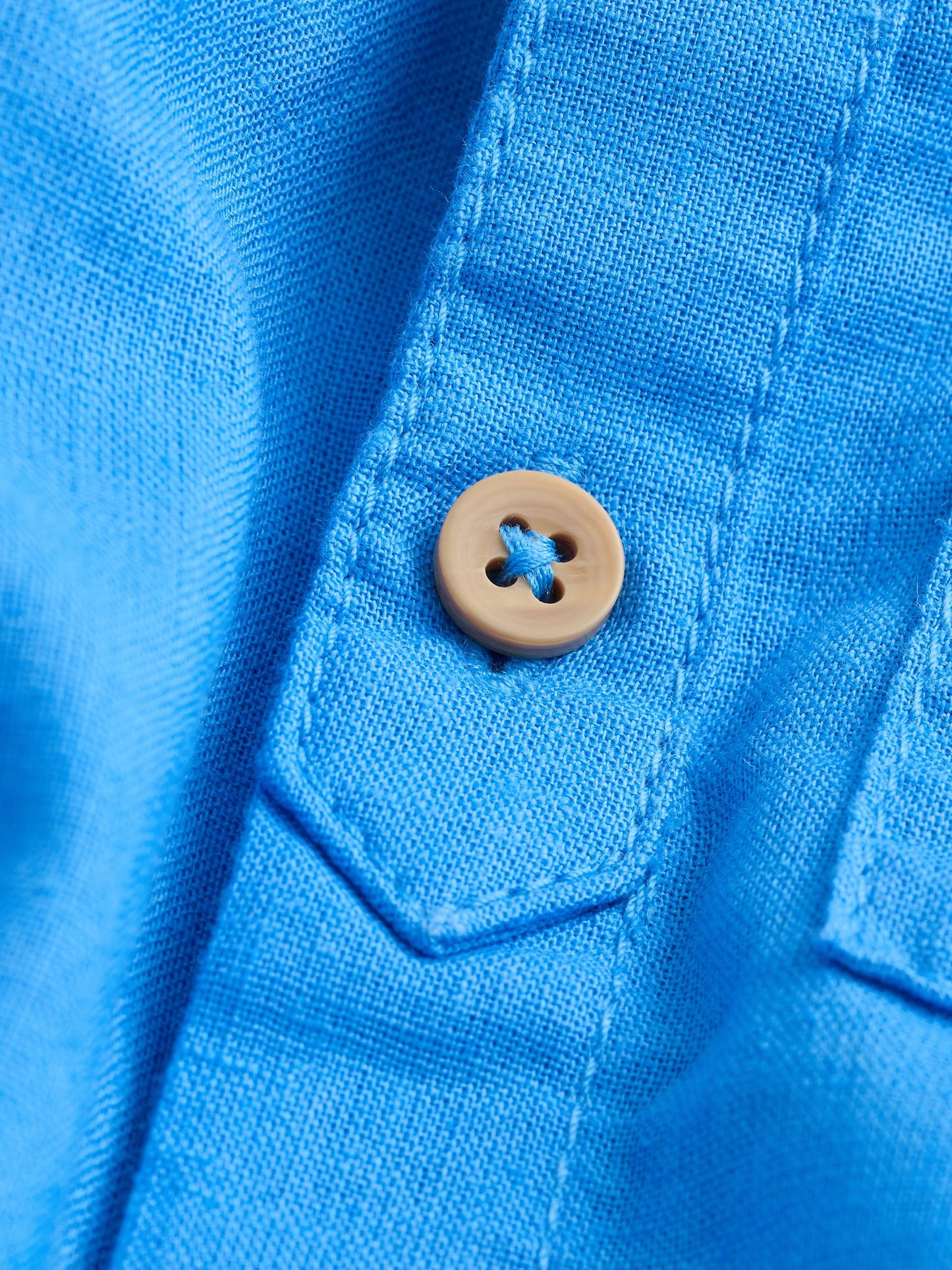 Dsiney Kidz - Cobalt Blue Grandad Collar Linen Mix Shirt (3mths-7yrs) image 7