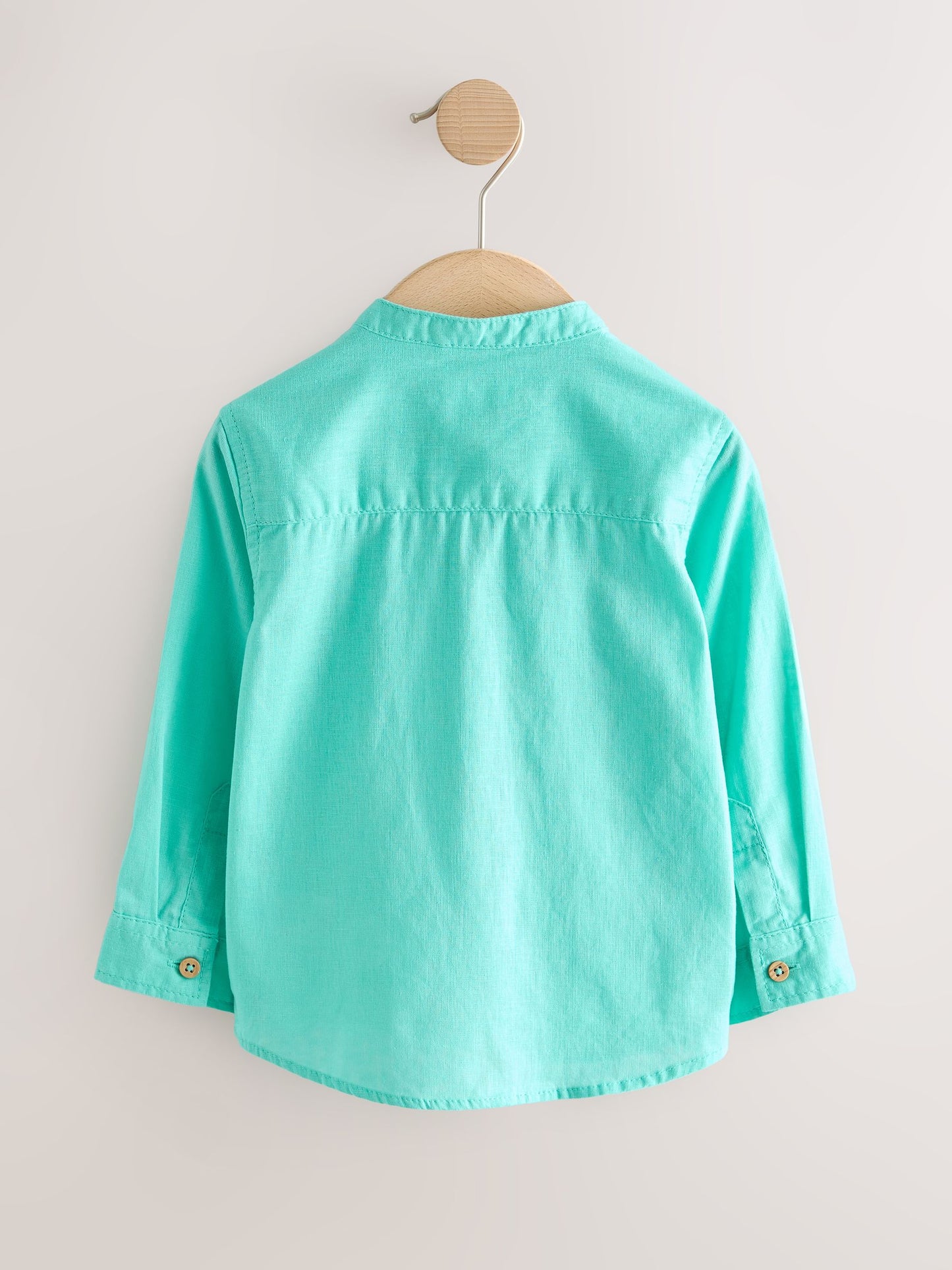 Dsiney Kidz - Aqua Blue Grandad Collar Linen Mix Shirt (3mths-7yrs) image 6
