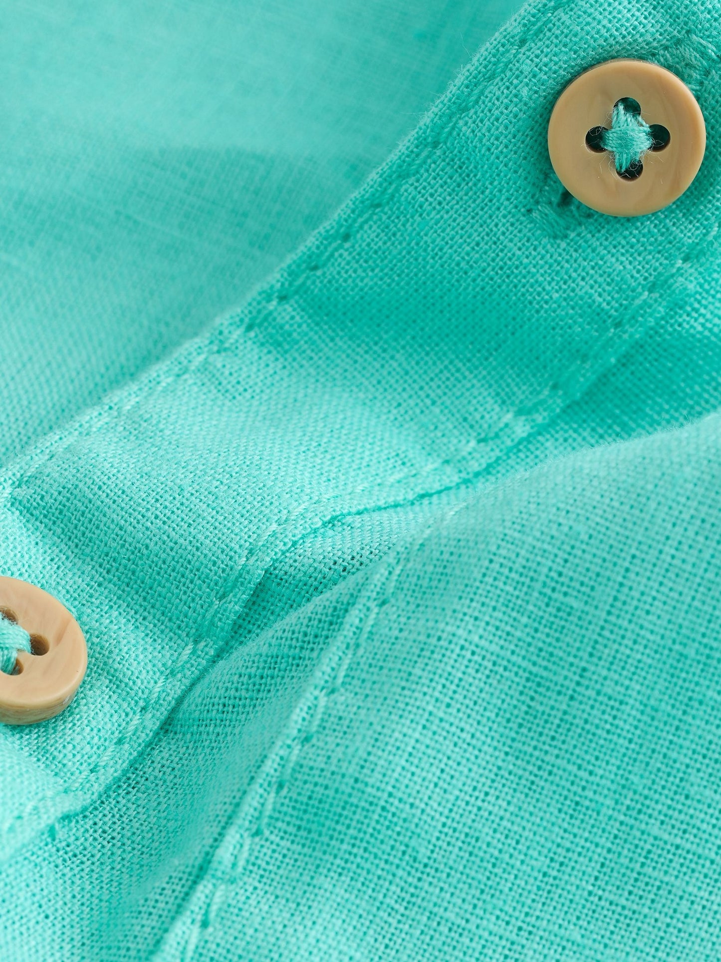 Dsiney Kidz - Aqua Blue Grandad Collar Linen Mix Shirt (3mths-7yrs) image 8