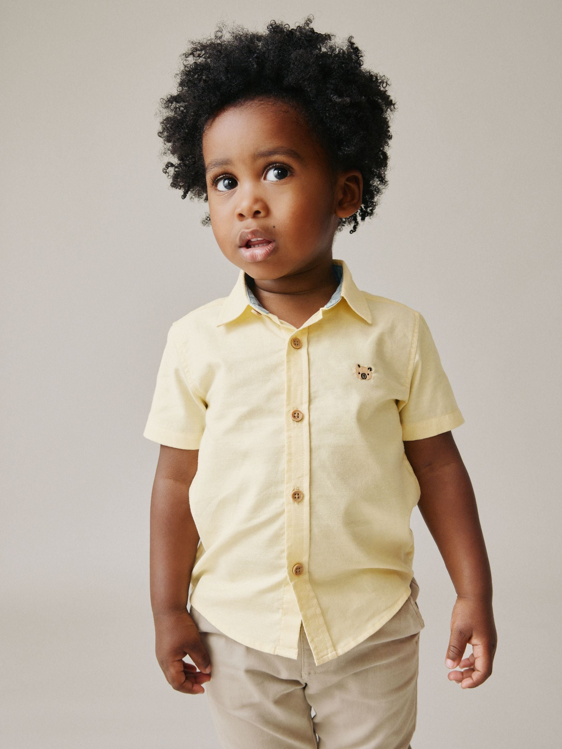 Dsiney Kidz - Yellow Character Short Sleeve Oxford Shirt (3mths-7yrs) image 1