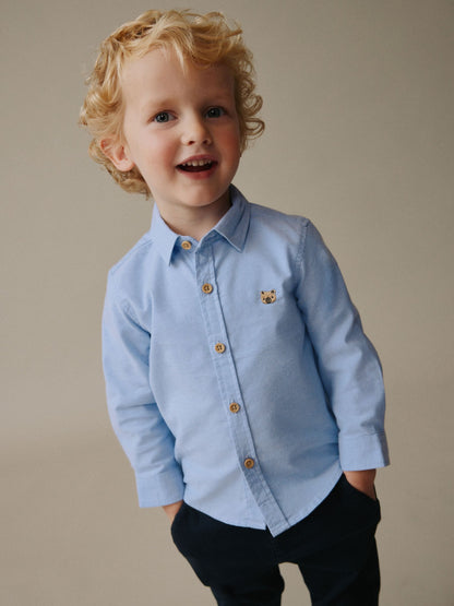 Dsiney Kidz - Mid Blue Character Long Sleeve Oxford Shirt (3mths-7yrs) image 1