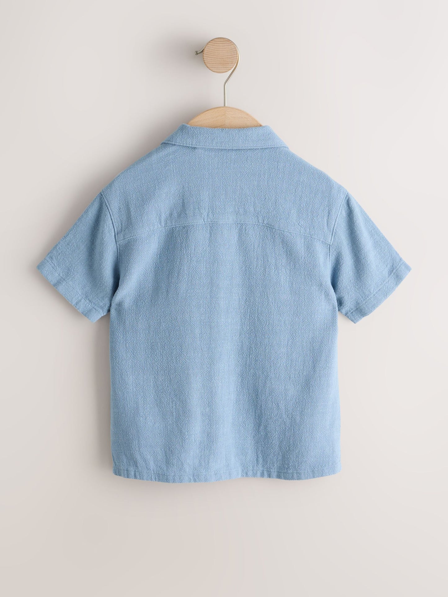 Dsiney Kidz - Blue Short Sleeves Linen Blend Revere Collar Shirt (3mths-7yrs) image 6