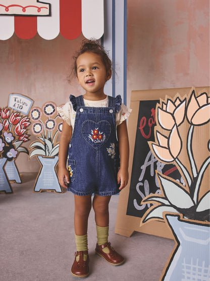 Denim Cath Kidston Floral Dungarees and Top Set (3mths-7yrs) image 1