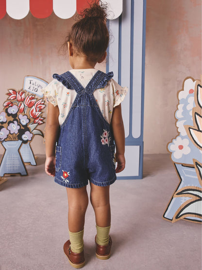 Denim Cath Kidston Floral Dungarees and Top Set (3mths-7yrs) image 2