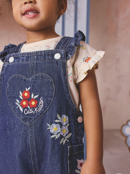 Denim Cath Kidston Floral Dungarees and Top Set (3mths-7yrs) image 5