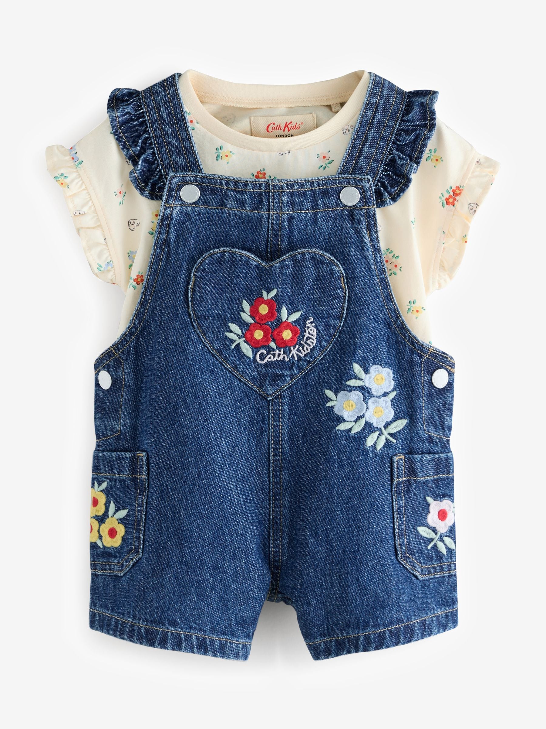 Denim Cath Kidston Floral Dungarees and Top Set (3mths-7yrs) image 8