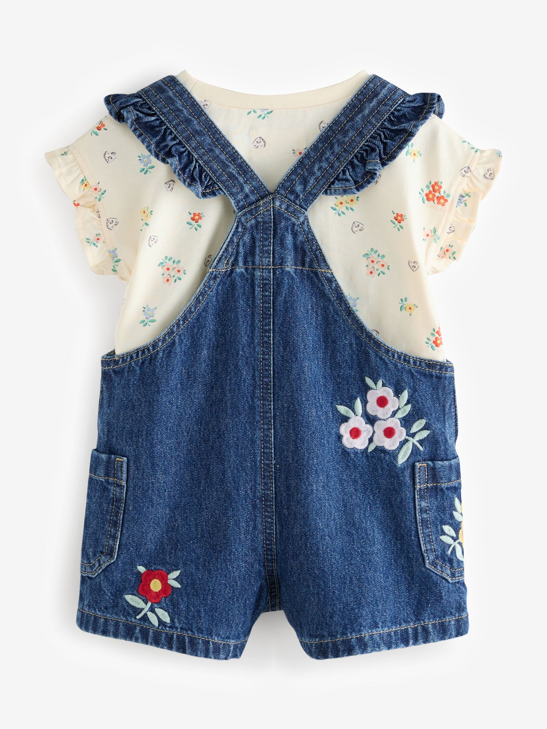 Denim Cath Kidston Floral Dungarees and Top Set (3mths-7yrs) image 9