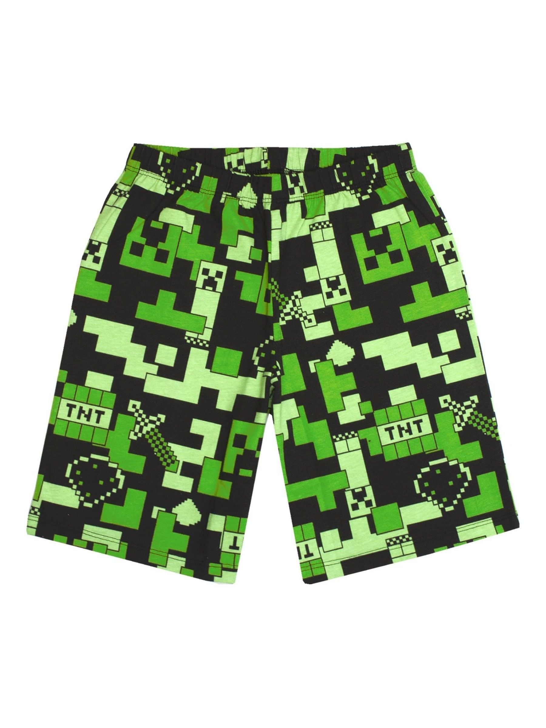 Dsiney Kidz - Vanilla Underground Green Boys Minecraft Short Sleeve Short Leg 100% Cotton Pyjamas Set image 3