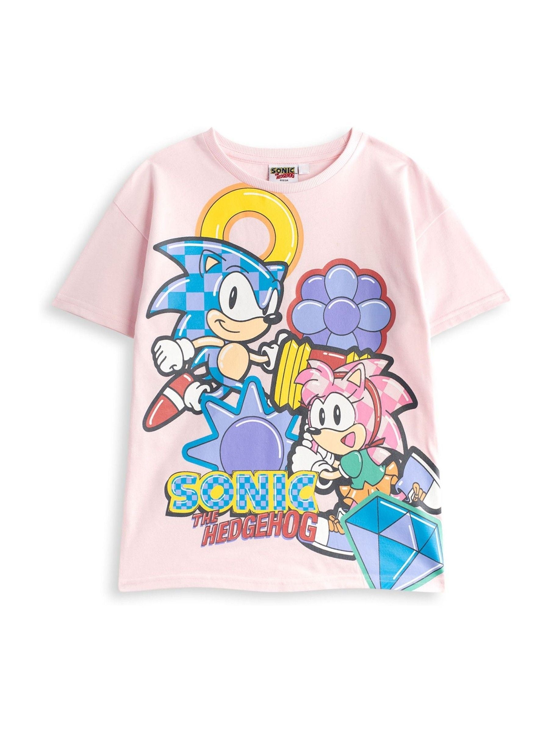 Dsiney Kidz - Vanilla Underground Pink Girls 100% Cotton Sonic the Hedgehog T-Shirt and Shorts Set image 2