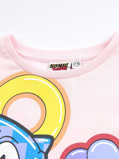 Dsiney Kidz - Vanilla Underground Pink Girls 100% Cotton Sonic the Hedgehog T-Shirt and Shorts Set image 5