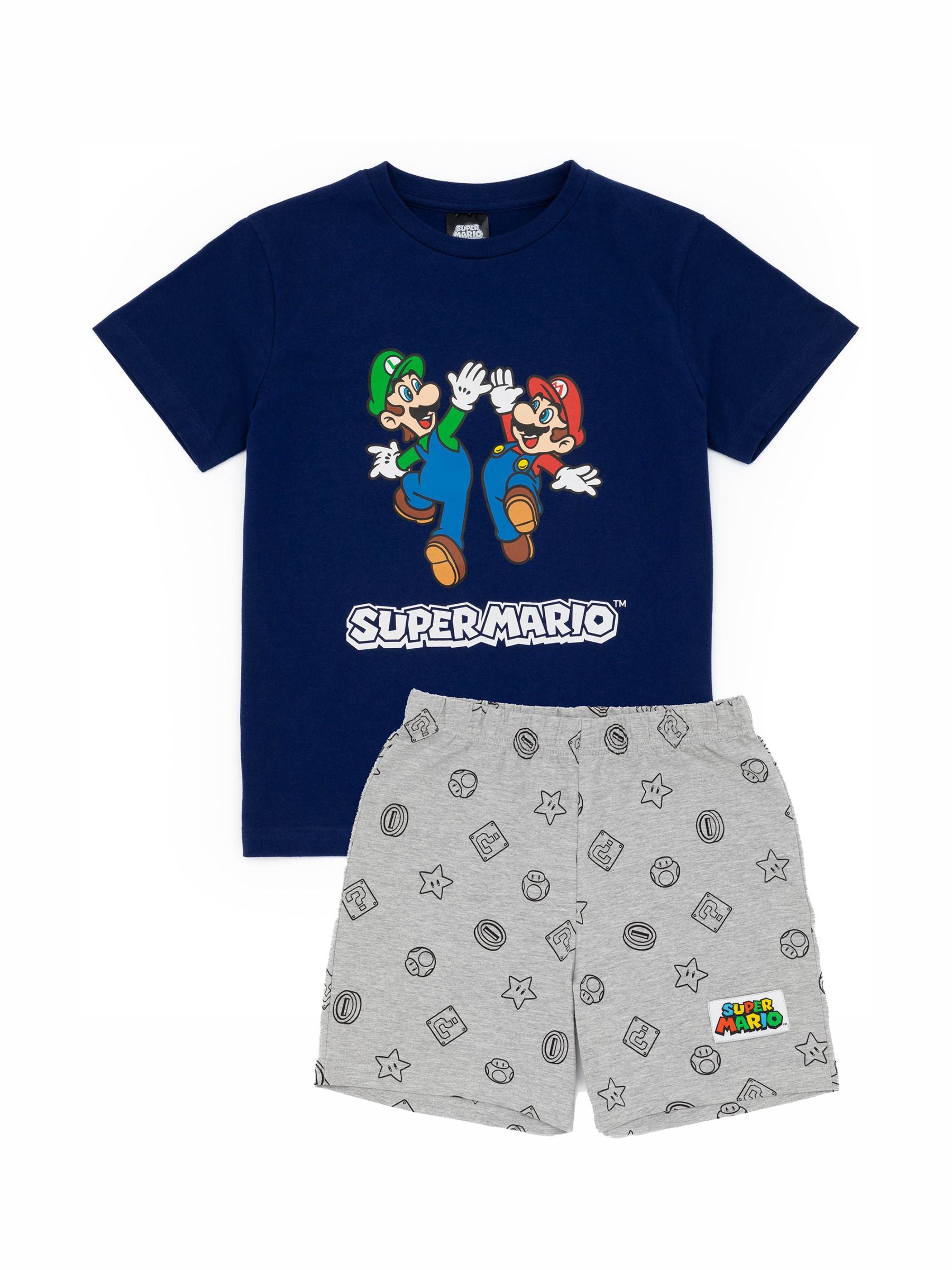 Dsiney Kidz - Vanilla Underground Blue Boys Nintendo Super Mario Short Sleeve Short Leg Pyjamas Set image 1